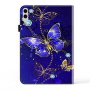 For Samsung Galaxy Tab S9 Ultra Crystal Texture Painted Leather Tablet Case(Diamond Butterflies)