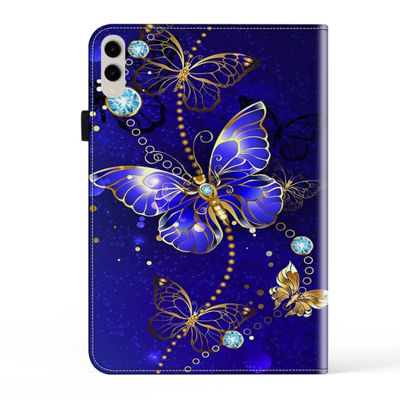 For Samsung Galaxy Tab S9 Ultra Crystal Texture Painted Leather Tablet Case(Diamond Butterflies)