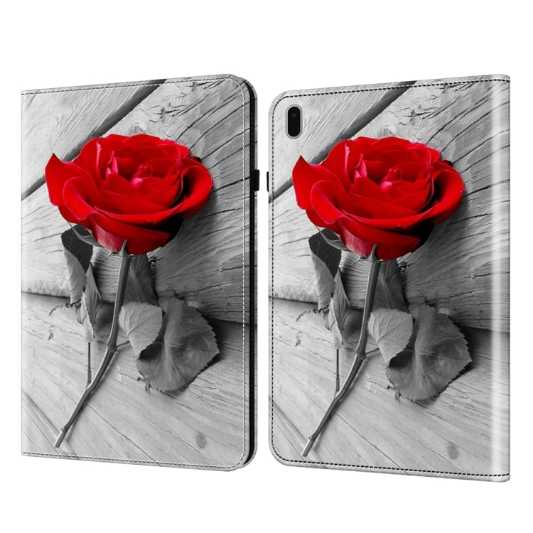 For Samsung Galaxy Tab S9 / S9 FE Crystal Texture Painted Leather Tablet Case(Rose)