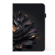 For Samsung Galaxy Tab S9 / S9 FE Crystal Texture Painted Leather Tablet Case(Purple Lotus)