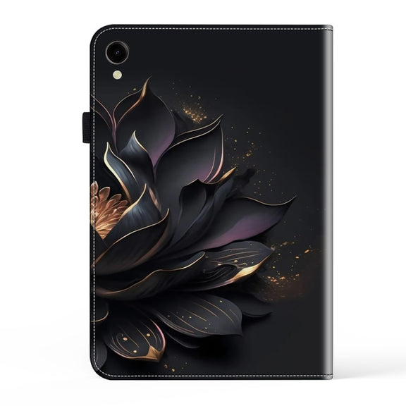 For Samsung Galaxy Tab S9 / S9 FE Crystal Texture Painted Leather Tablet Case(Purple Lotus)
