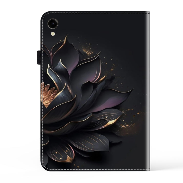 For Samsung Galaxy Tab S9 / S9 FE Crystal Texture Painted Leather Tablet Case(Purple Lotus)