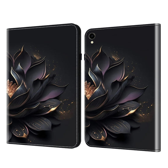 For Samsung Galaxy Tab S9 / S9 FE Crystal Texture Painted Leather Tablet Case(Purple Lotus)