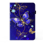 For Samsung Galaxy Tab S9 / S9 FE Crystal Texture Painted Leather Tablet Case(Diamond Butterflies)
