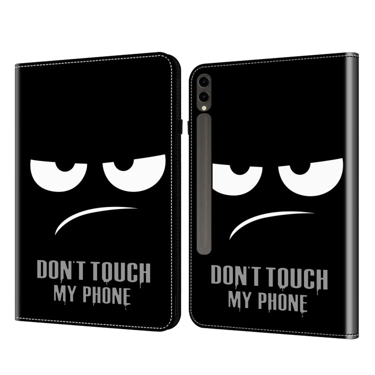 For Samsung Galaxy Tab S9+ / S9 FE+ Crystal Texture Painted Leather Tablet Case(Dont Touch My Phone)