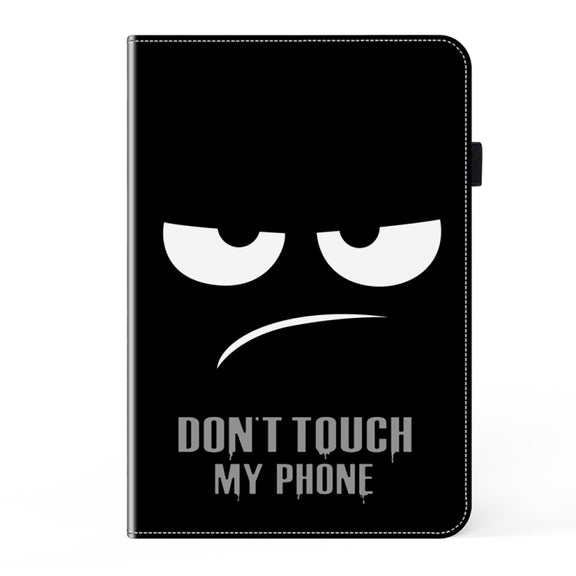For Samsung Galaxy Tab S9+ / S9 FE+ Crystal Texture Painted Leather Tablet Case(Dont Touch My Phone)