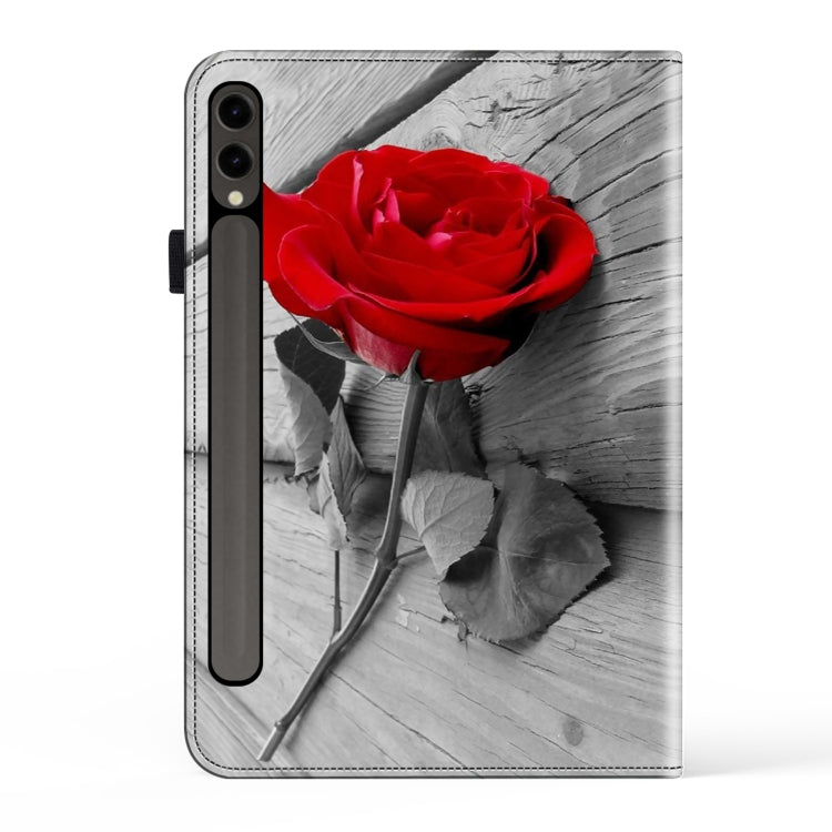 For Samsung Galaxy Tab S9+ / S9 FE+ Crystal Texture Painted Leather Tablet Case(Rose)