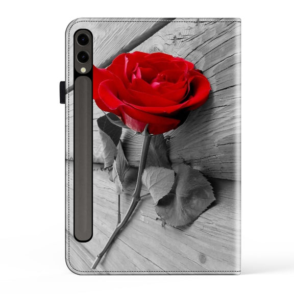 For Samsung Galaxy Tab S9+ / S9 FE+ Crystal Texture Painted Leather Tablet Case(Rose)