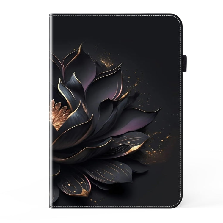 For Samsung Galaxy Tab S9+ / S9 FE+ Crystal Texture Painted Leather Tablet Case(Purple Lotus)
