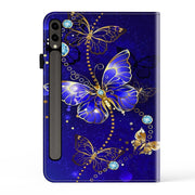 For Samsung Galaxy Tab S9+ / S9 FE+ Crystal Texture Painted Leather Tablet Case(Diamond Butterflies)