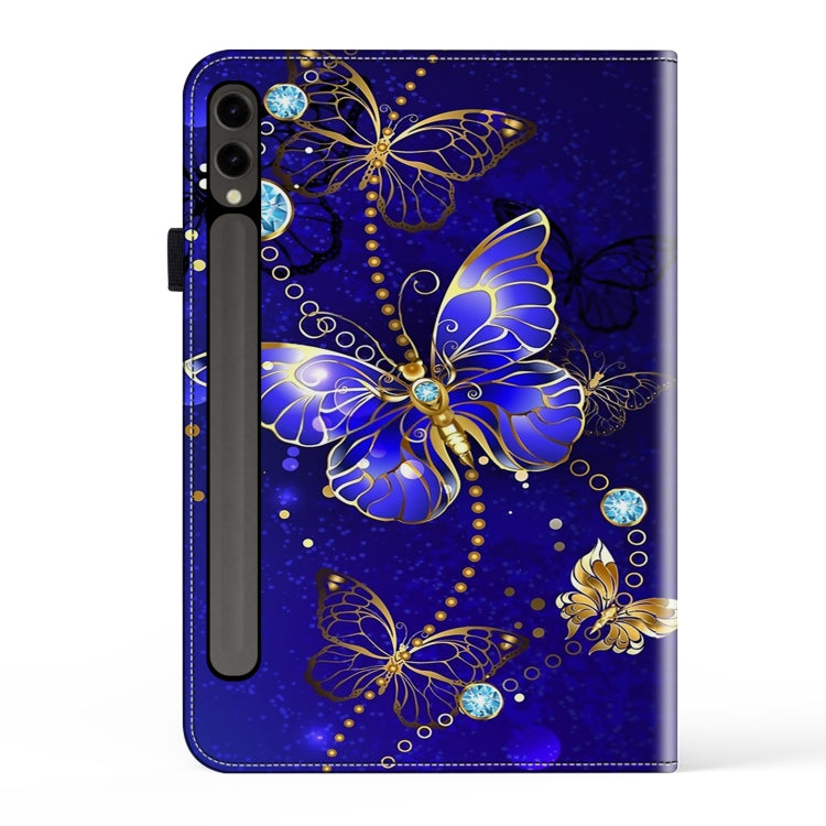 For Samsung Galaxy Tab S9+ / S9 FE+ Crystal Texture Painted Leather Tablet Case(Diamond Butterflies)