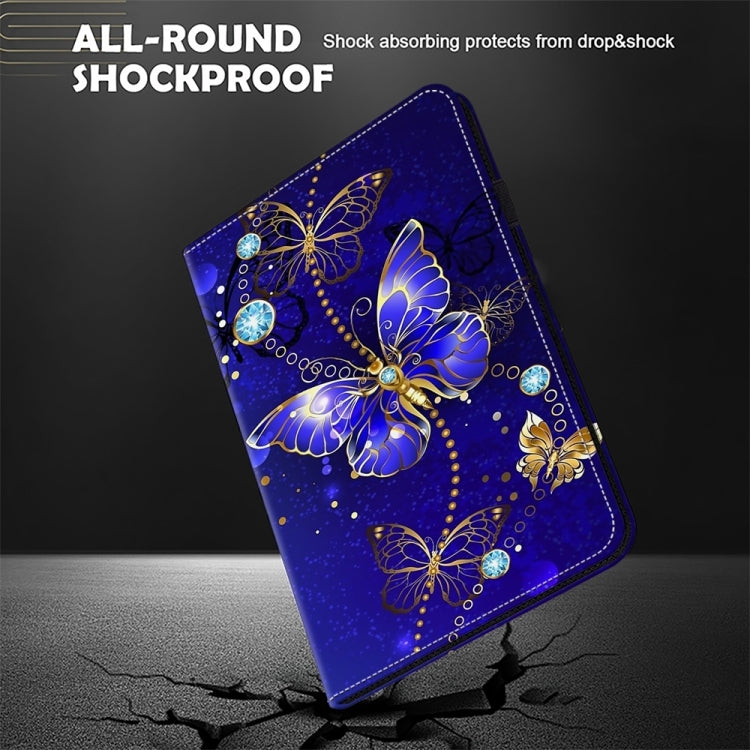 For Samsung Galaxy Tab S7+ / S8+ / S9+ Crystal Texture Painted Leather Tablet Case(Diamond Butterflies)
