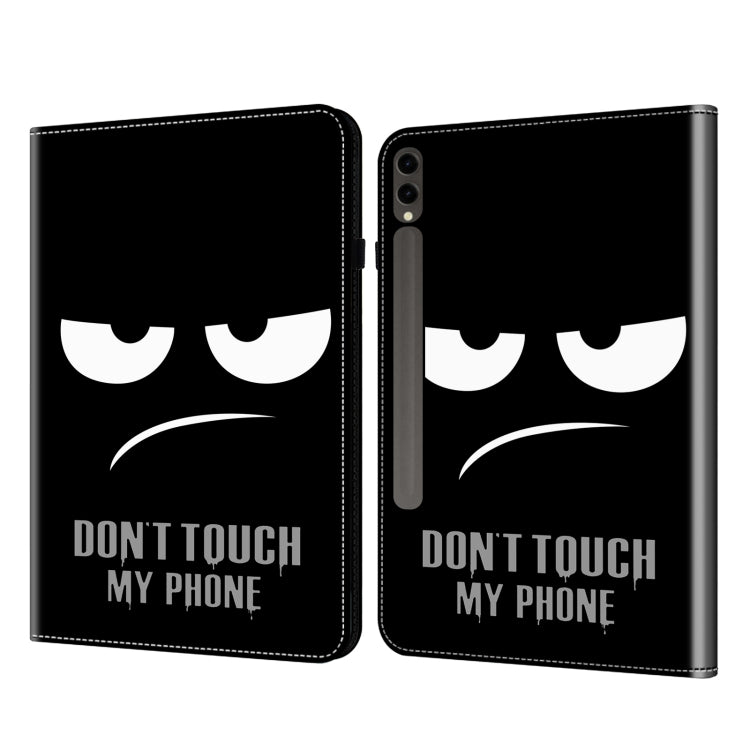 For Samsung Galaxy Tab S7 / S8 / S9 Crystal Texture Painted Leather Tablet Case(Dont Touch My Phone)