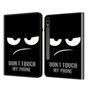 For Samsung Galaxy Tab S7 / S8 / S9 Crystal Texture Painted Leather Tablet Case(Dont Touch My Phone)