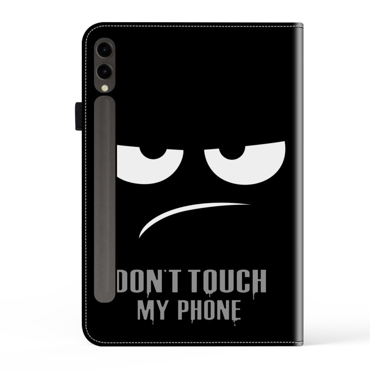 For Samsung Galaxy Tab S7 / S8 / S9 Crystal Texture Painted Leather Tablet Case(Dont Touch My Phone)