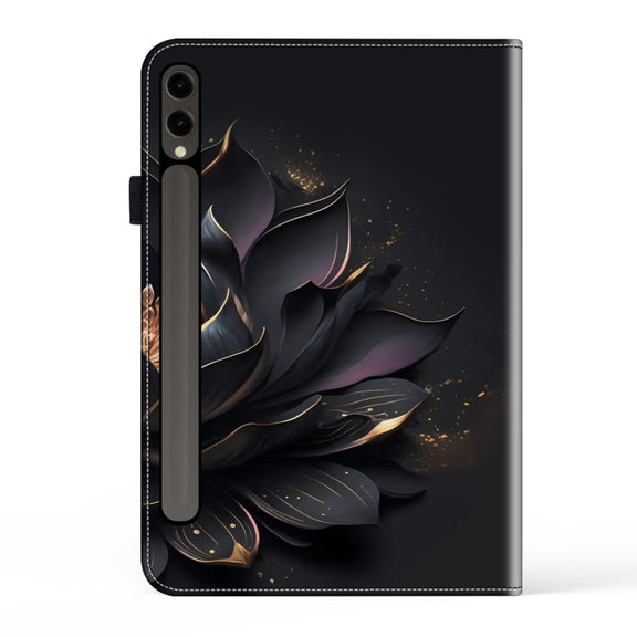 For Samsung Galaxy Tab S7 / S8 / S9 Crystal Texture Painted Leather Tablet Case(Purple Lotus)