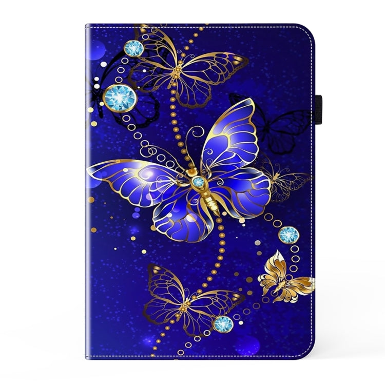 For Samsung Galaxy Tab S7 / S8 / S9 Crystal Texture Painted Leather Tablet Case(Diamond Butterflies)