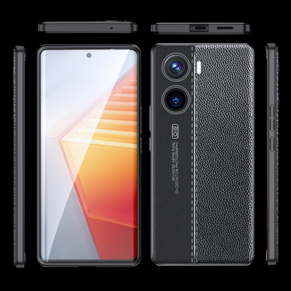 For vivo V29e Litchi Texture Shockproof TPU Phone Case(Black)