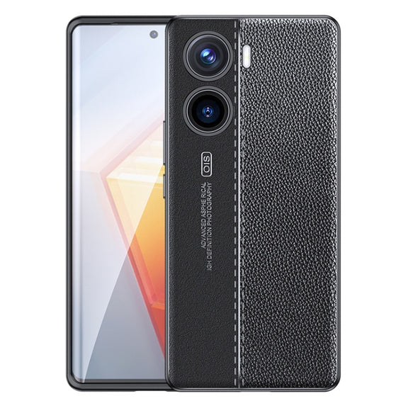 For vivo V29e Litchi Texture Shockproof TPU Phone Case(Black)