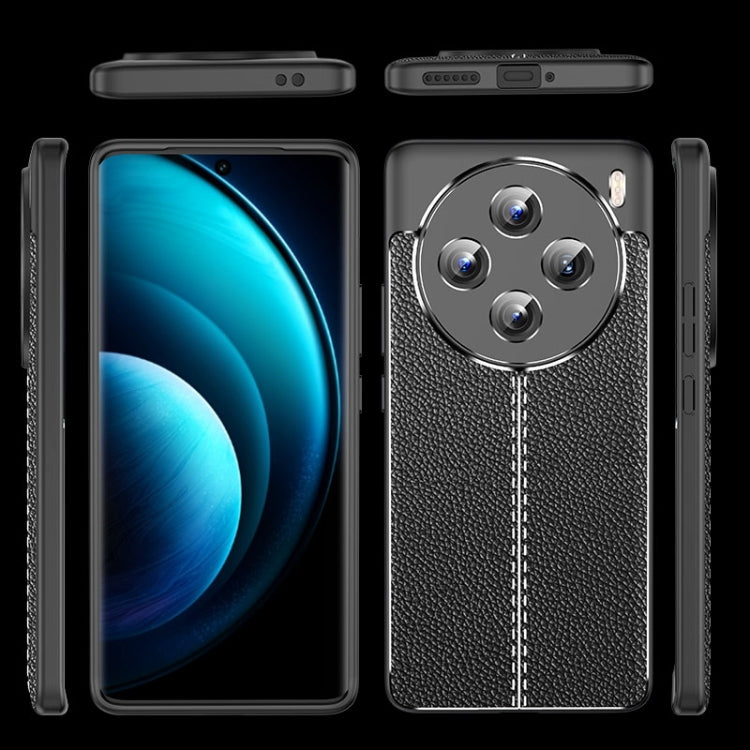 For vivo X100 Litchi Texture Shockproof TPU Phone Case(Black)