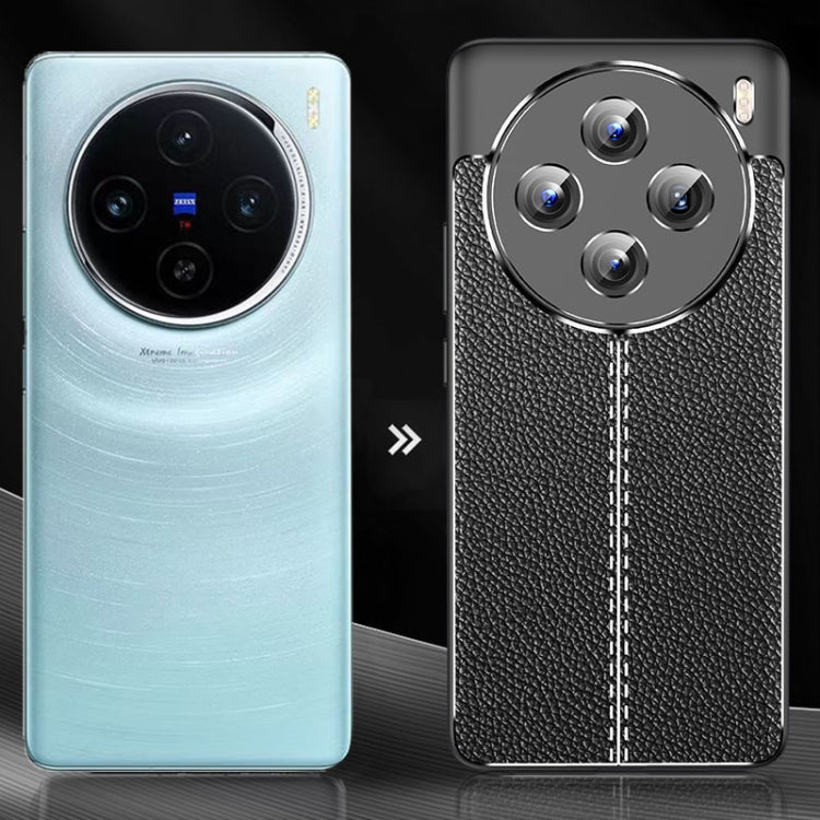 For vivo X100 Litchi Texture Shockproof TPU Phone Case(Black)