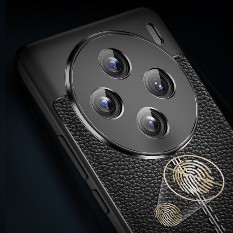 For vivo X100 Litchi Texture Shockproof TPU Phone Case(Black)