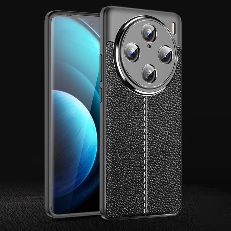For vivo X100 Pro Litchi Texture Shockproof TPU Phone Case(Black)