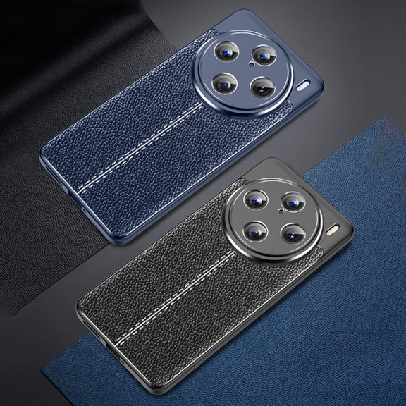 For vivo X100 Pro Litchi Texture Shockproof TPU Phone Case(Black)