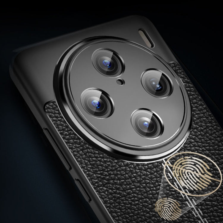 For vivo X100 Pro Litchi Texture Shockproof TPU Phone Case(Black)