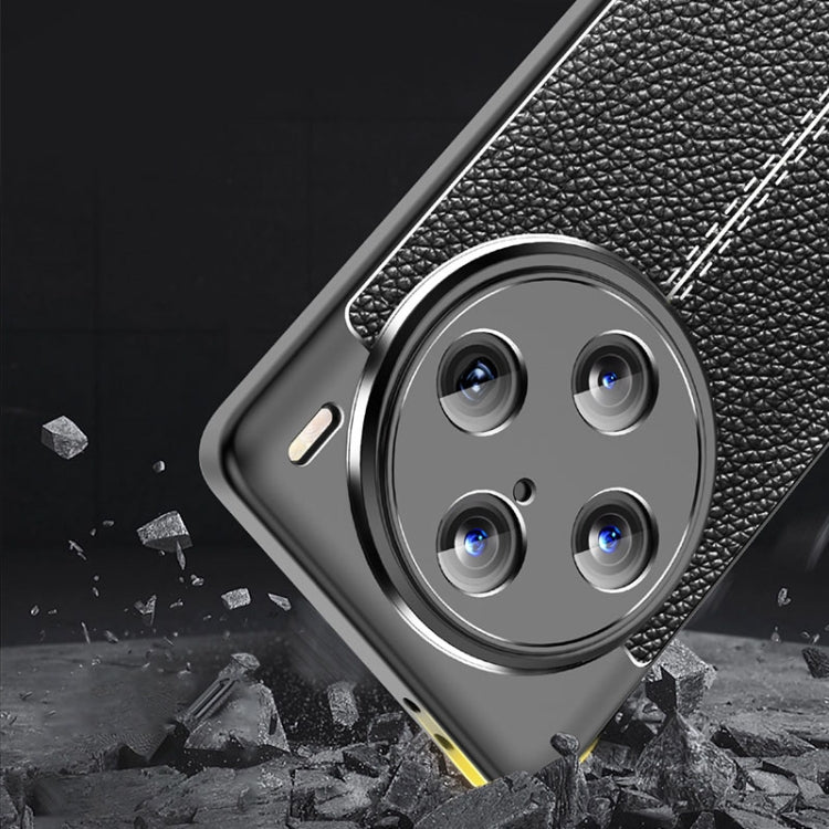 For vivo X100 Pro Litchi Texture Shockproof TPU Phone Case(Black)