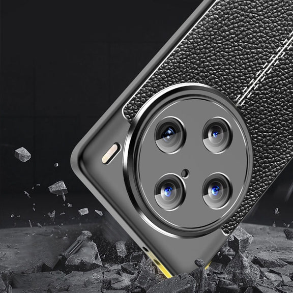 For vivo X100 Pro Litchi Texture Shockproof TPU Phone Case(Black)