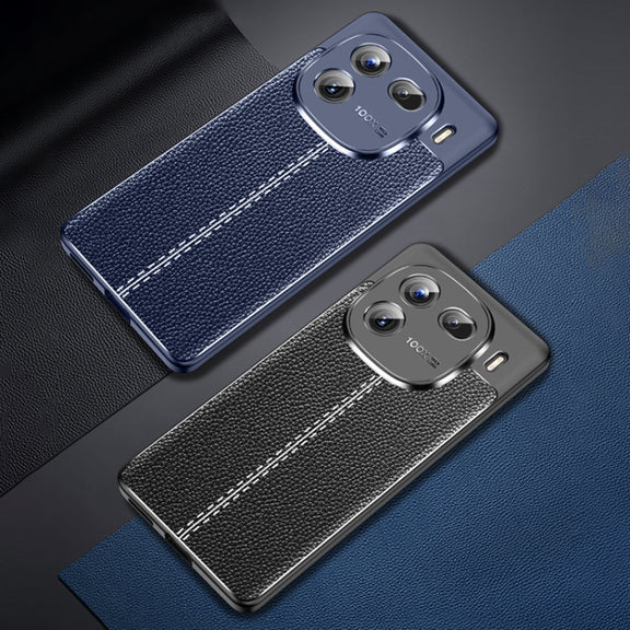 For vivo iQOO 12 Litchi Texture Shockproof TPU Phone Case(Blue)