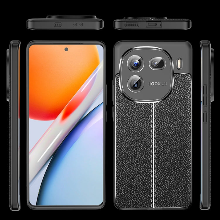 For vivo iQOO 12 Litchi Texture Shockproof TPU Phone Case(Blue)
