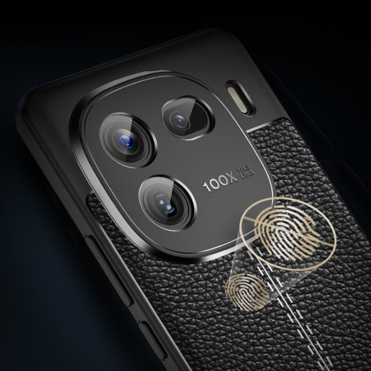 For vivo iQOO 12 Litchi Texture Shockproof TPU Phone Case(Blue)