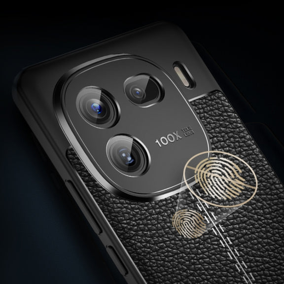 For vivo iQOO 12 Litchi Texture Shockproof TPU Phone Case(Blue)