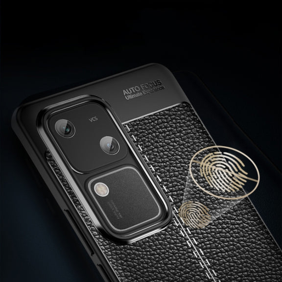 For vivo S18 Litchi Texture Shockproof TPU Phone Case(Black)