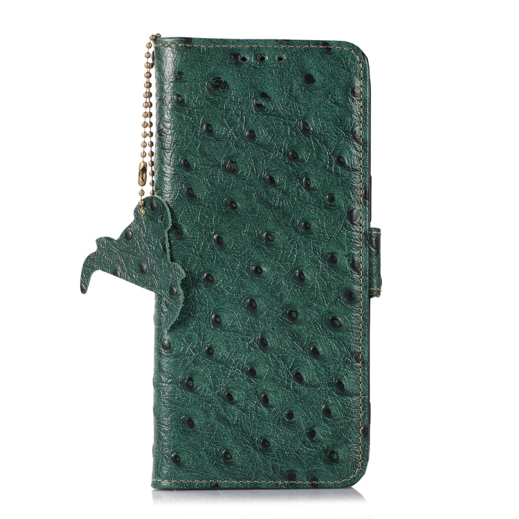For Huawei Mate 60 Ostrich Pattern Genuine Leather RFID Phone Case(Green)