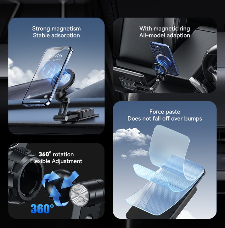 USAMS US-ZJ076 Magnetic Car Center Console Phone Holder(Black)