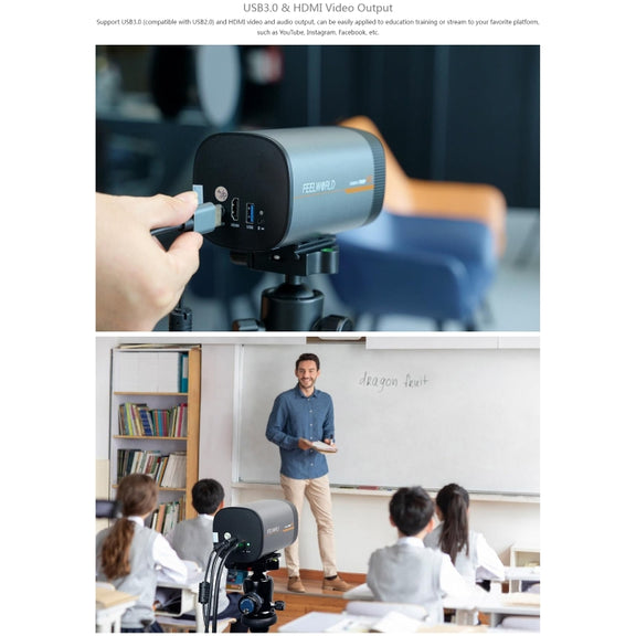 FEELWORLD HV10X Professional Streaming Camera Full HD 1080P 60fps USB 3.0 HDMI(US Plug)