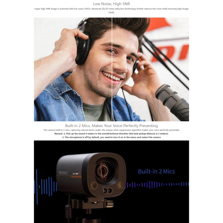 FEELWORLD HV10X Professional Streaming Camera Full HD 1080P 60fps USB 3.0 HDMI(US Plug)