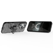 For Huawei Pura 70 Shockproof PC + TPU Holder Phone Case(Black)
