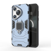For Huawei Pura 70 Shockproof PC + TPU Holder Phone Case(Navy Blue)