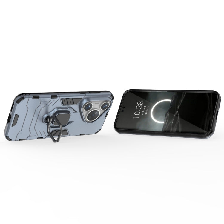 For Huawei Pura 70 Shockproof PC + TPU Holder Phone Case(Navy Blue)