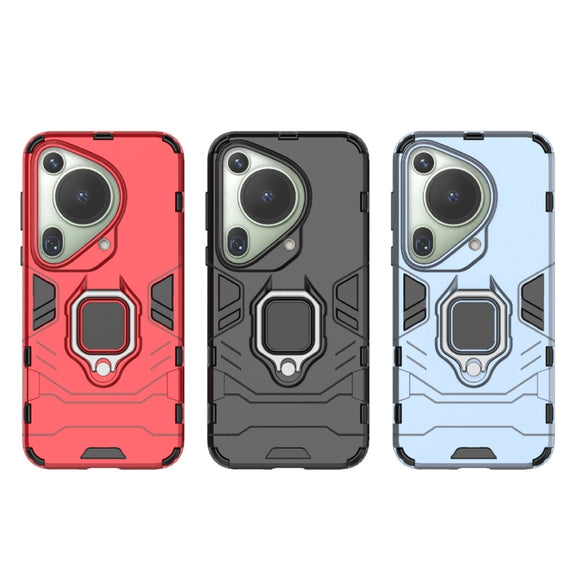 For Huawei Pura 70 Ultra Shockproof PC + TPU Holder Phone Case(Red)