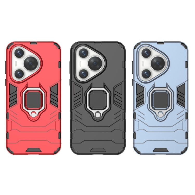 For Huawei Pura 70 Pro / Pura 70 Pro+ Shockproof PC + TPU Holder Phone Case(Red)