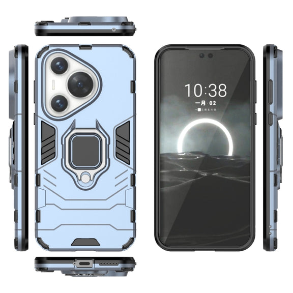 For Huawei Pura 70 Pro / Pura 70 Pro+ Shockproof PC + TPU Holder Phone Case(Navy Blue)