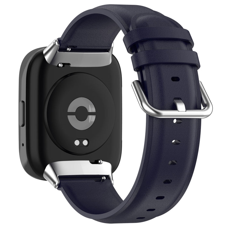 For Redmi Watch 3 Lite / Watch 3 Active Leather Replacement Watch Band(Navy Blue)