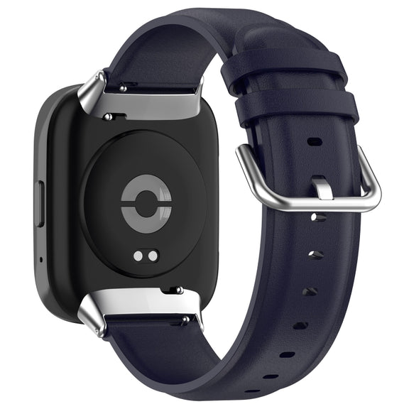 For Redmi Watch 3 Lite / Watch 3 Active Leather Replacement Watch Band(Navy Blue)
