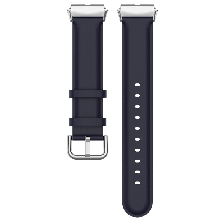 For Redmi Watch 3 Lite / Watch 3 Active Leather Replacement Watch Band(Navy Blue)