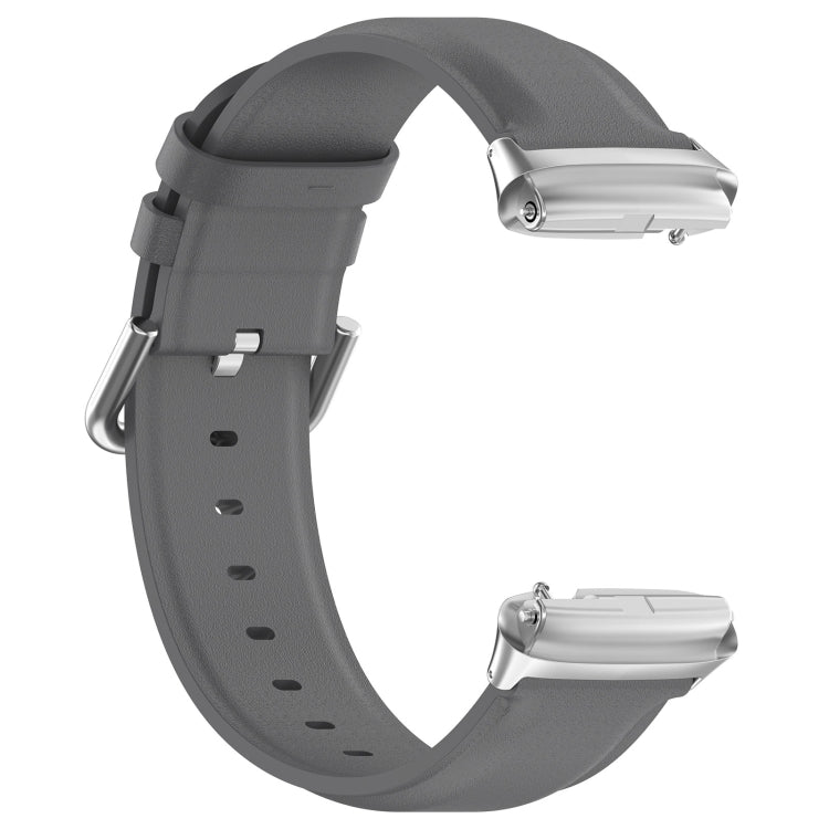 For Redmi Watch 3 Lite / Watch 3 Active Leather Replacement Watch Band(Grey)